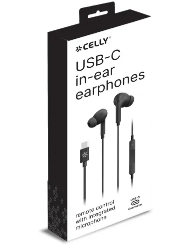 Celly UP1200TYPECBK Auriculares Usb-C Negro