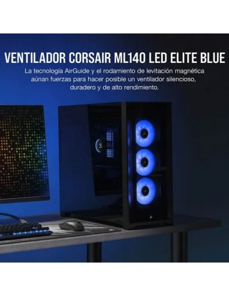 Corsair ML140 LED ELITE Premium Ventilador PWM de Levitación Magnética 140mm Azul