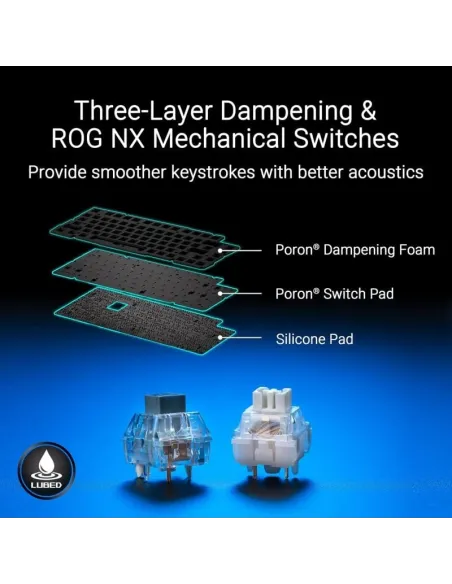 Asus ROG Azoth Extreme 90MP03MA-BKUA01 Teclado Gaming Mecánico Inalámbrico RGB Switch ROG NX Negro Teclado Inglés