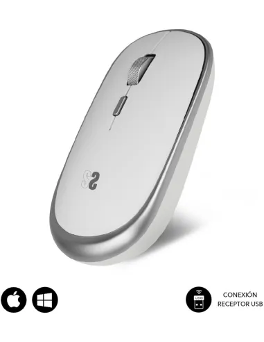 Subblim Mini Wireless Mouse Silver SUBMO-RFM0001 Ratón Plata