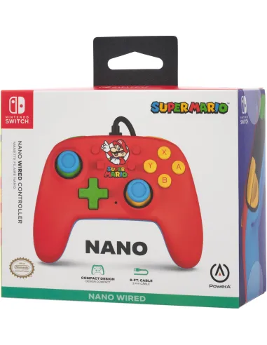 PowerA Nano NSGP0123-01 Mando para Nintendo Switch Super Mario Rojo