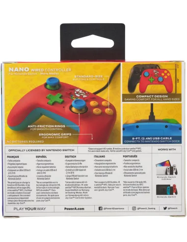 PowerA Nano NSGP0123-01 Mando para Nintendo Switch Super Mario Rojo