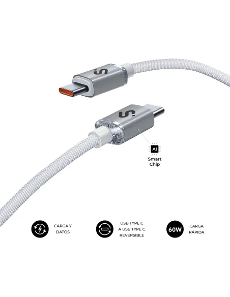 Subblim Optimus SUBCAB-C06010 Cable USB-C Blanco