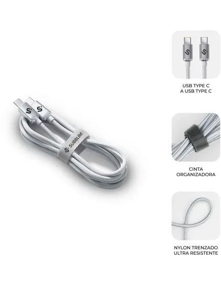 Subblim Optimus SUBCAB-C06010 Cable USB-C Blanco