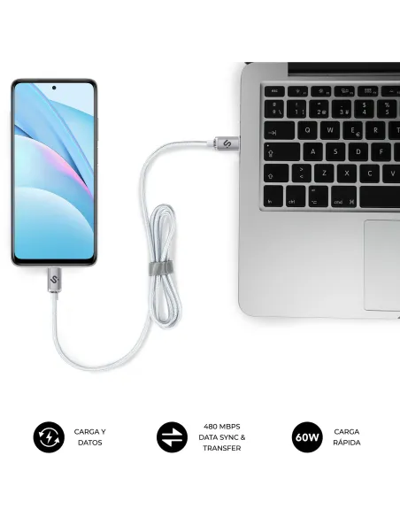 Subblim Optimus SUBCAB-C06010 Cable USB-C Blanco