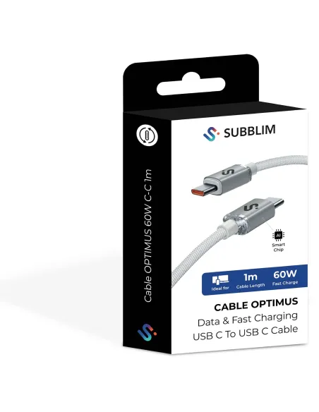 Subblim Optimus SUBCAB-C06010 Cable USB-C Blanco
