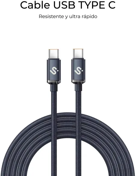 Subblim Optimus SUBCAB-C06001 Cable USB-C Negro