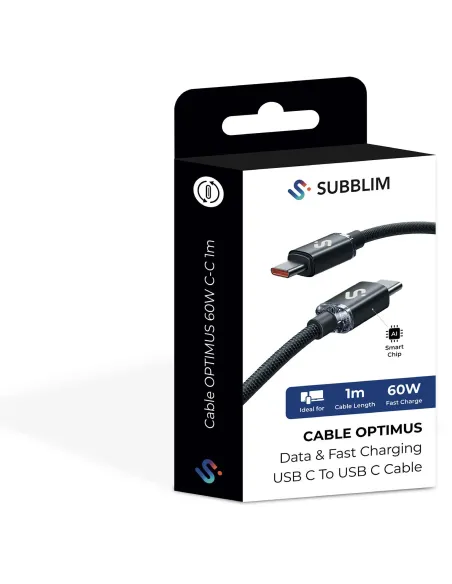 Subblim Optimus SUBCAB-C06001 Cable USB-C Negro