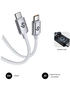 SUBBLIM Optimus 60W 2M Blanco Cable USB 2.0 Tipo-C de Carga Rápida CC-1399487