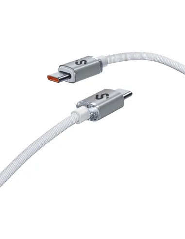 SUBBLIM Optimus 60W 2M Blanco Cable USB 2.0 Tipo-C de Carga Rápida CC