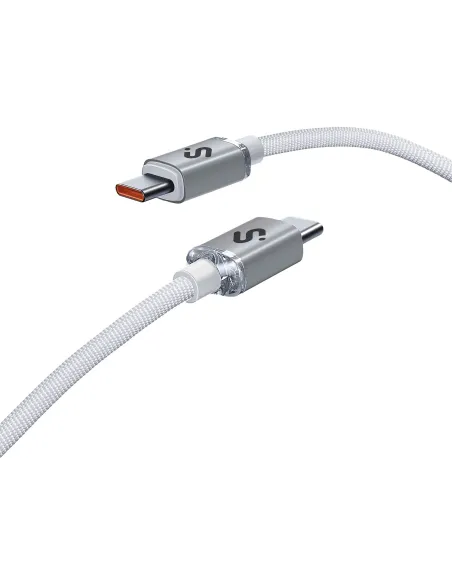 SUBBLIM Optimus 60W 2M Blanco Cable USB 2.0 Tipo-C de Carga Rápida CC