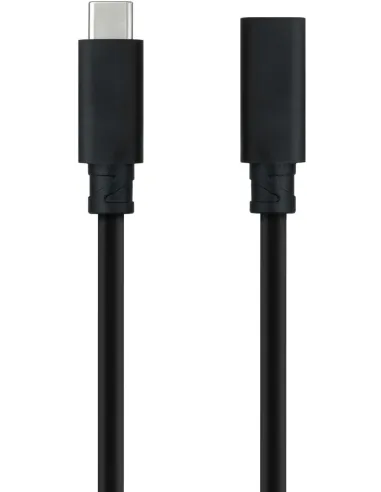 Nanocable 10.01.4500 Cable Alargador USB-C 3.2 Gen2x2 4K60Hz Macho/Macho 50cm Negro