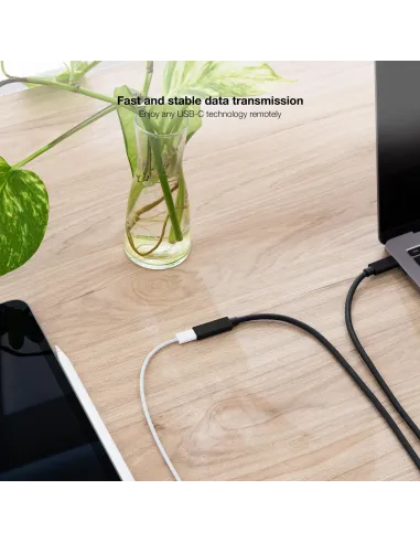Nanocable 10.01.4500 Cable Alargador USB-C 3.2 Gen2x2 4K60Hz Macho/Macho 50cm Negro