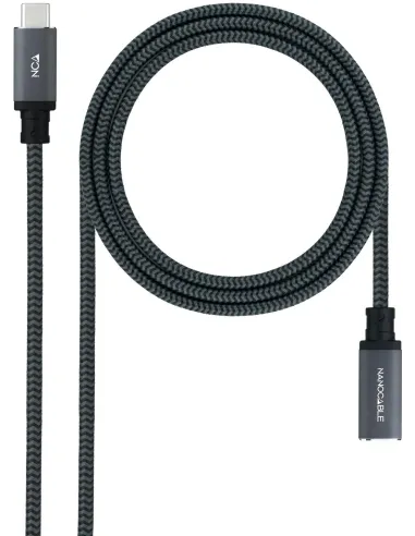Nanocable 10.01.4501-COMB USB-C 3.2 2x2 100W 4K/60Hz Macho/Hembra 1M Negro