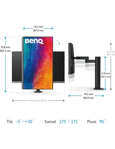 BenQ PD2706UA 27" LED IPS UHD 4K Altavoces Altura Ajustable USB-C