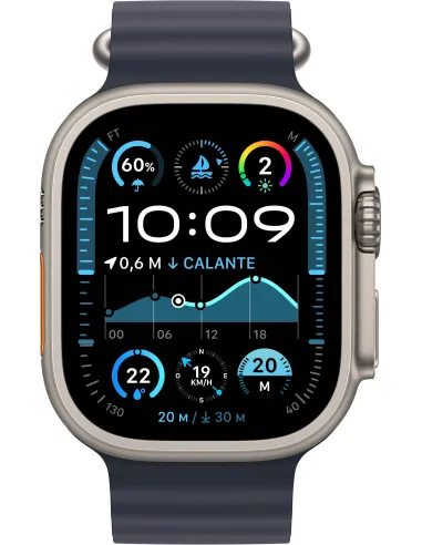 Apple Watch Ultra 2 GPS Cellular 49mm Caja Natural Titanio con Correa Ocean Band Azul Marino