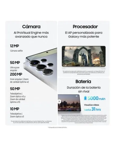 Samsung Galaxy S25 Ultra 12/256GB Titanio Negro Smartphone con IA