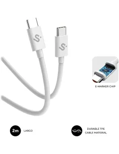 Subblim PLUS 100W C-C 2M Blanco-1399495