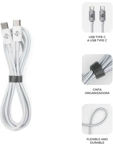 Subblim PLUS 100W C-C 2M Blanco