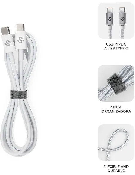 Subblim PLUS 100W C-C 2M Blanco