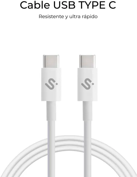 Subblim PLUS 100W C-C 2M Blanco