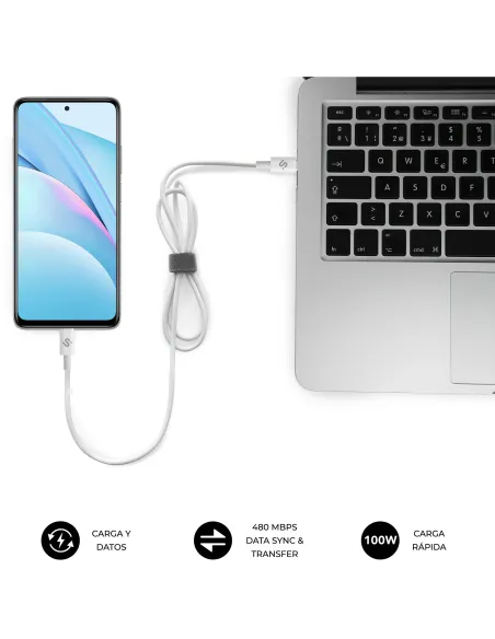 Subblim PLUS 100W C-C 2M Blanco