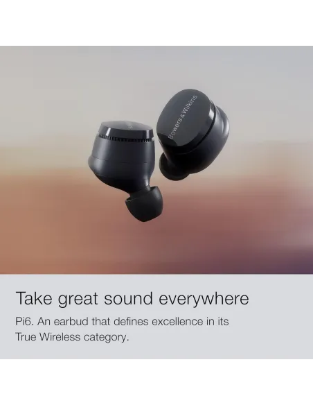 Bowers & Wilkins Pi6 FP45004 Auriculares True Wireless ANC con Cancelación Activa de Ruido Bluetooth IP54 Gris