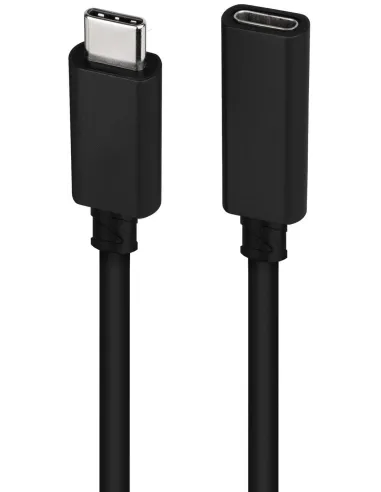Nanocable 10.01.4501 Cable Prolongador USB-C 3.2 Gen2x2 20Gbp 100W/5A 4K/60Hz USB-C a USB-C Macho/Hembra 1M Negro