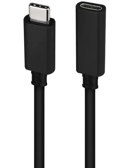 Nanocable 10.01.4501 Cable Prolongador USB-C 3.2 Gen2x2 20Gbp 100W/5A 4K/60Hz USB-C a USB-C Macho/Hembra 1M Negro