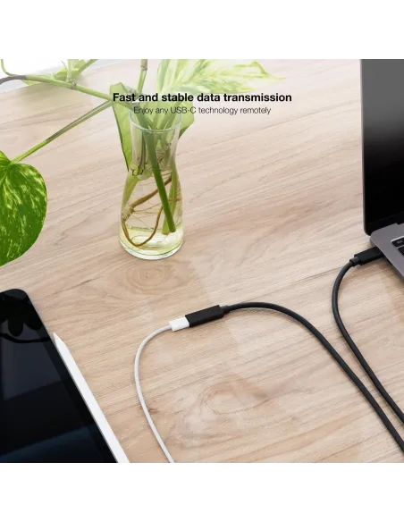 Nanocable 10.01.4501 Cable Prolongador USB-C 3.2 Gen2x2 20Gbp 100W/5A 4K/60Hz USB-C a USB-C Macho/Hembra 1M Negro