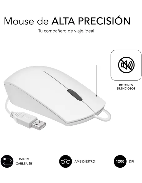 Subblim SUBKBC-CSSK02 Teclado y Ratón USB Blancos