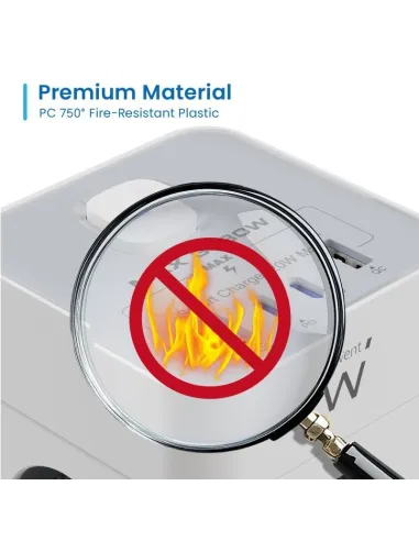 Ewent EW3864 Regleta en Bloque 8 Tomas Shucko 2x USB-A 2x USB-C 5V/3A PD/QC 3.0 Blanca