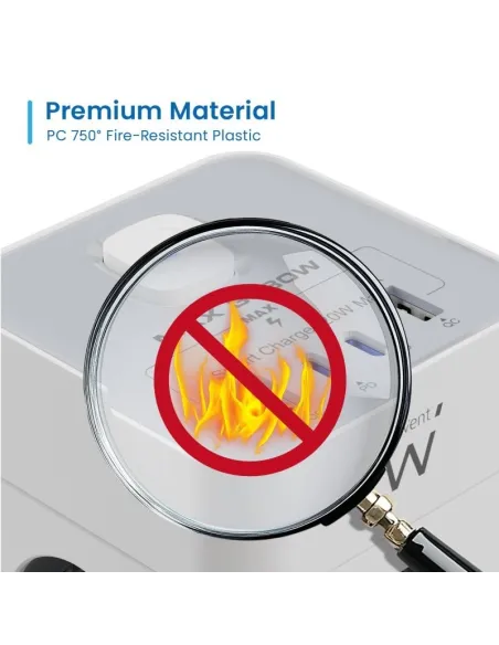 Ewent EW3864 Regleta en Bloque 8 Tomas Shucko 2x USB-A 2x USB-C 5V/3A PD/QC 3.0 Blanca