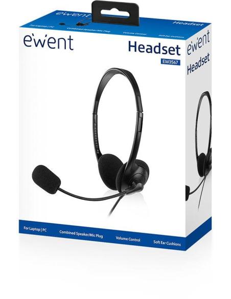 Ewent EW3567 Auriculares con Micrófono Negros