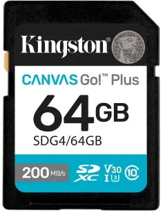 Kingston Canvas Go! Plus 64GB microSDXC UHS-I SDG4 UHSI U3 V30 Negro-1396081