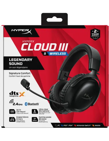 HyperX Cloud III Wireless A59YZAA Auriculares Gaming Inalámbricos Negros