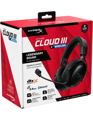 HyperX Cloud III Wireless A59YZAA Auriculares Gaming Inalámbricos Negros