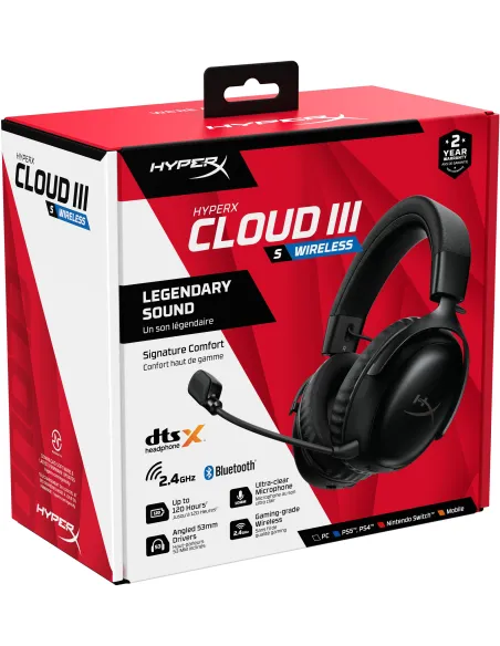 HyperX Cloud III Wireless A59YZAA Auriculares Gaming Inalámbricos Negros