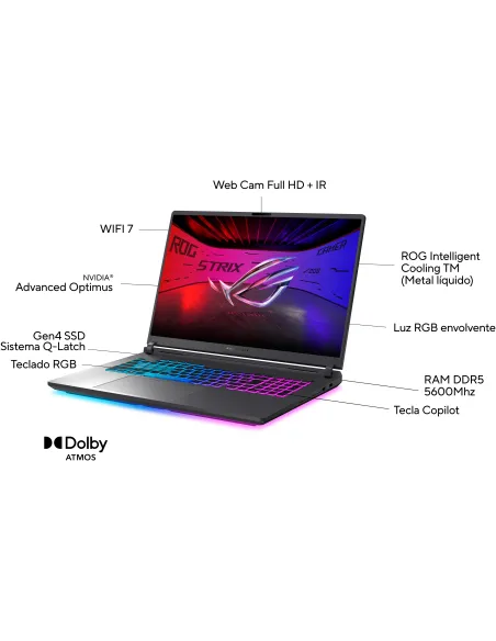 ASUS ROG Strix G18 G815LP-S9034 Intel Core Ultra 9 275HX/32GB/1TB SSD/RTX 5070/18" WQXGA 240Hz Gris