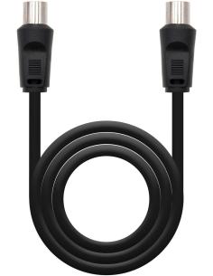 Nanocable 10.26.0202 Cable de Antena de TV 3C-2V 9.5 mm Macho a 9.5 mm Hembra 1.8m Negro-51168