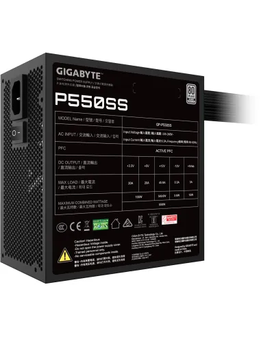 Gigabyte P550SS 550W 80 Plus Silver ATX 3.0 PCie 5.0  Negra