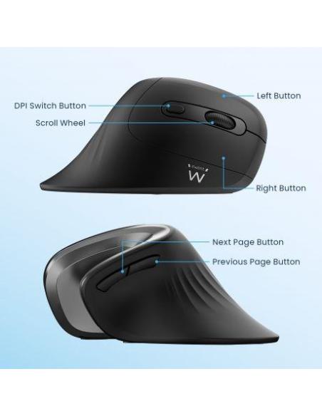 Ewent EW3154 Ratón Inalámbrico Ergonómico 3200 DPI
