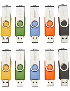 Intenso Basic Line 4GB USB 2.0 con prácticas Etiquetas para Escribir Multicolor-FAELAP0778