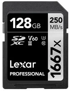 Lexar Professional 1667x SDXC 128GB UHS-II Clase 10 U3 V60-1399733