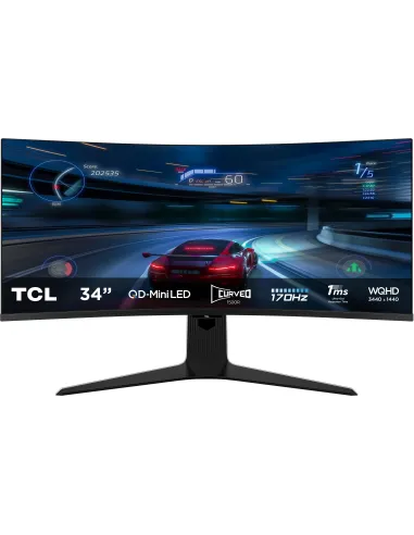 TCL 34R83Q 34" Mini LED Fast VA 4K UHD 170Hz Curvo