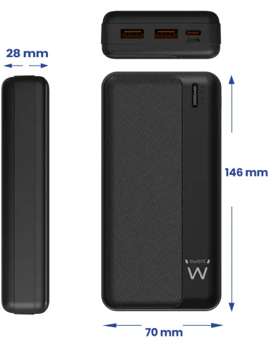 Ewent EW1163 Powerbank 20000mAh Negro