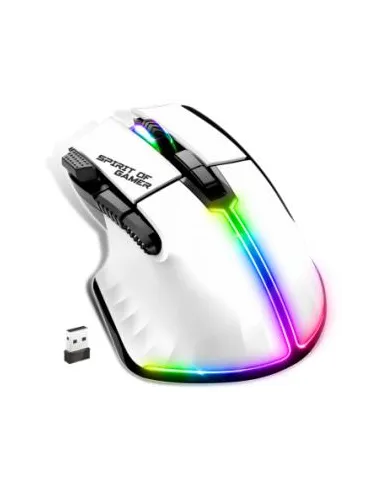 Spirit of Gamer PRO M5 ARTIC WIRELESS Ratón Gaming Inalámbrico RGB 8000DPI Blanco