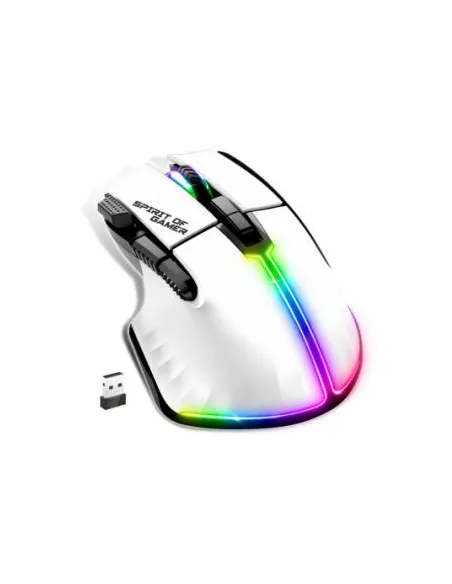 Spirit of Gamer PRO M5 ARTIC WIRELESS Ratón Gaming Inalámbrico RGB 8000DPI Blanco