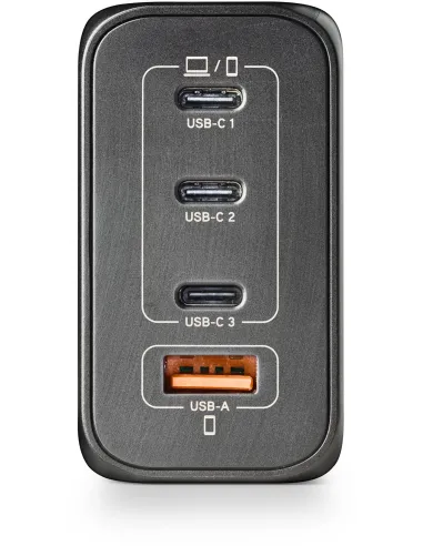 NGS BUD240W Cargador de Smartphone x3 USB-C/x1 USB-A Gris