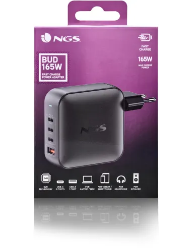 NGS BUD165W Cargador de Smartphone x3 USB-C/x1 USB-A
